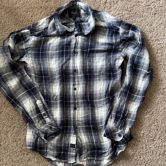 Rails Navy and White Plaid Button-Down Shirt - Picture 1 of 3